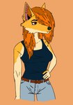 anthro canid canine clothing ear_piercing ear_ring female fox hi_res kat_ashe mammal piercing ring_piercing solo