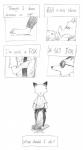 absurd_res angry anthro barefoot being_watched canid canine clothed clothing comic disney elephant elephantid english_text eyewear feet fox fully_clothed fur graphite_(artwork) hi_res looking_at_another male mammal monochrome necktie nick_wilde pencil_(artwork) plantigrade proboscidean red_fox rhinoceros simple_background standing sunglasses text traditional_media_(artwork) treevil true_fox trunk tusks white_background zootopia