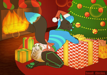 blep bodily_fluids christmas_clothing christmas_headwear christmas_tree clothing diaper feces fire fireplace genital_fluids hat headgear headwear holidays male plant santa_hat scatplay soiled_diaper soiling solo tongue tongue_out tree unclean_diaper urine used_diaper watersports wet_diaper wetting smallcircles christmas canid canine canis mammal wolf character_request