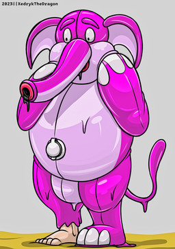 bound clothing costume elephant_costume encasement goo_body goo_drip goo_transformation latex male pool_float pool_toy solo transformation xedrykthedragon animate_inanimate elephant elephantid mammal proboscidean absurd_res hi_res