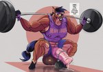 anthro balls barbell_squats big_balls big_muscles big_penis bodily_fluids bound breath clothing crouching cum cum_drip dialogue dripping ejaculation erect_nipples exercise genital_fluids genitals holding_barbell huge_balls huge_muscles huge_penis hyper hyper_balls hyper_genitalia hyper_muscles hyper_penis leaking_cum leaking_precum male muscular muscular_anthro muscular_male nipples panting penis piercing precum simple_background small_head solo speech_bubble sweat sweaty_balls sweaty_chest sweaty_clothing sweaty_genitalia tail tail_tied text tight_clothing torn_clothing weightlifting workout workout_clothing workout_equipment felicityfux equid equine horse mammal english_text hi_res