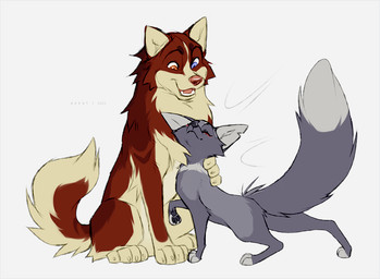 black_nose black_pawpads blue_eyes dipstick_tail duo eyes_closed female feral fur grey_body grey_fur happy heterochromia hug hugging_another larger_male looking_at_another male male/female markings nude open_mouth open_smile orange_eyes pawpads red_body red_fur simple_background sitting size_difference smaller_female smile tail tail_markings tan_body tan_fur teeth white_background azzai kallik_(enigmasyndrome) canid canine canis domestic_dog fox husky mammal nordic_sled_dog red_fox silver_fox spitz true_fox 2022 colored colored_sketch digital_drawing_(artwork) digital_media_(artwork) flat_colors sketch