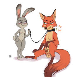 animal_genitalia animal_penis anthro balls bedroom_eyes blush blush_lines bodily_fluids breasts canine_genitalia canine_penis cheek_tuft chest_tuft collar dipstick_tail dominant dominant_female dripping duo facial_tuft female female_anthro flaccid fluffy fluffy_tail fully_sheathed fur genital_fluids genitals gloves_(marking) green_eyes grey_body grey_fur holding_leash holding_object inner_ear_fluff leash leashed_collar leg_markings long_nails male male/female male_anthro markings multicolored_body multicolored_fur narrowed_eyes nipples nude pawpads penis precum precum_drip purple_eyes red_body red_fur scut_tail seductive sheath shock_collar short_tail simple_background sitting smile socks_(marking) sound_effects submissive submissive_male tail tail_markings tuft vulva white_background spec_almond disney zootopia judy_hopps nick_wilde canid canine european_rabbit fox lagomorph leporid mammal oryctolagus rabbit red_fox true_fox digital_media_(artwork) hi_res