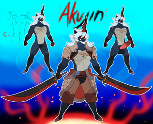 anthro armor balls countershade_torso countershading dual_wielding erection featureless_crotch genitals glans holding_object holding_weapon male melee_weapon nude penis red_eyes scar solo sword unconvincing_armor weapon diamond_grenadier nintendo pokemon akujin_the_oni_samurott generation_5_pokemon generation_8_pokemon hisuian_form hisuian_samurott pokemon_(species) regional_form_(pokemon) absurd_res hi_res model_sheet
