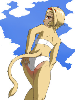 anthro biped cosplay female looking_back low-angle_view presenting sky skyscape solo sewlde yang-mei_(sewlde) haplorhine humanoid mammal monkey primate 3:4 hi_res