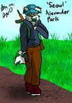 anthro bag beanie bottomwear clothed clothing detailed_background dirt fur grass green_body green_fur gun handgun hat headgear headwear holding_object holding_ranged_weapon holding_weapon male markings outside pants pistol plant ranged_weapon rifle simple_background sky solo spots spotted_body sweater tail text topwear tuft unnatural_colors unnatural_markings weapon white_body white_fur animalatnight animal_humanoid canid canid_humanoid canine canine_humanoid canis dalmatian domestic_dog humanoid mammal mammal_humanoid digital_media_(artwork) english_text