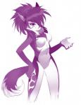 anthro breasts featureless_breasts featureless_crotch female simple_background solo white_background bleedman legendaryheroaegis canid canine canis mammal wolf