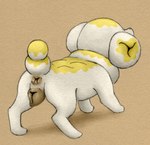 animal_genitalia animal_pussy anus canine_genitalia canine_pussy dough female feral food genitals multicolored_body neck_tuft pussy rear_view round_ears short_tail simple_background solo standing tail tuft two_tone_body white_body yellow_body animew nintendo pokemon canid canine canis fidough food_creature generation_9_pokemon mammal pokemon_(species) 2023