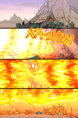 2_horns 4_panel_comic ambiguous_gender balloon balloon_with_face black_nose brown_body building claws eyes_closed feral finger_claws fire group horn inflatable orange_body page_number paws smoke sound_effects tail text toe_claws toony town wings virmir mythology roko_kirihoko saida suzocon canid canine dragon fox mammal mythological_creature mythological_scalie scalie 2026 2:3 absurd_res comic english_text hi_res signature female_(lore) male_(lore)