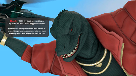 aircraft anthro bottomwear clothed clothed_anthro clothing cloud falling helicopter jacket jewelry male pants red_clothing red_jacket red_topwear sky solo text topwear vehicle waking_up meteorsmash okamical_(modeler) epic_games fortnite thunder_(fortnite) komodo_dragon lizard monitor_lizard reptile scalie 16:9 3d_(artwork) 4k absurd_res digital_media_(artwork) english_text hi_res widescreen