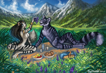 2018 anthro black_hair blue_eyes breasts day digital_media_(artwork) digitigrade duo eyes_closed feline female flashw fur grass hair kneeling male mammal nude open_mouth outside purple_fur sky smile teeth tiger tongue
Rating: Questionable
Score: 5
User: Millcore
Date: July 20, 2018 2018 anthro black_hair blue_eyes breasts day digital_media_(artwork) digitigrade duo eyes_closed feline female flashw fur grass hair kneeling male mammal nude open_mouth outside purple_fur sky smile teeth tiger tongue
Rating: Questionable
Score: 5
User: Millcore
Date: July 20, 2018
