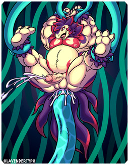 anal anal_orgasm anal_penetration anthro anus balls belly bodily_fluids bound butt captured claws clenched_hands cum cum_in_ass cum_inside cumshot ejaculation erection fangs feet forced fur genital_fluids genitals half-closed_eyes hands-free happy looking_down looking_pleasured lube lube_on_penis male markings multicolored_body multicolored_fur narrowed_eyes navel nipples nude open_mouth open_smile orgasm orgasm_face overweight overweight_anthro overweight_male penetration penis purple_body purple_fur rape red_eyes red_markings restrained restrained_by_tentacles seductive sex smile solo spread_butt spread_legs spreading teeth tentacle_in_ass tentacle_penetration tentacle_rape tentacle_sex tentacles tentacles_around_arms tentacles_around_legs tentacles_everywhere tentacles_on_male toe_claws tongue tongue_out trapped yellow_body yellow_fur lavendertyph nintendo pokemon lavender_(typhhyena) generation_2_pokemon generation_8_pokemon hisuian_form hisuian_typhlosion pokemon_(species) regional_form_(pokemon) tentacle_creature typhlosion absurd_res hi_res