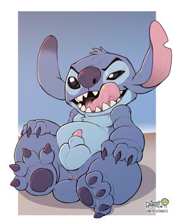 animal_genitalia anus balls bodily_fluids butt dominant dominant_male genitals licking licking_lips looking_at_viewer male pawpads paws penis presenting presenting_balls presenting_crotch presenting_penis saliva sheath solo teeth tongue tongue_out conditional_dnp draite disney lilo_and_stitch stitch_(lilo_and_stitch) alien hi_res