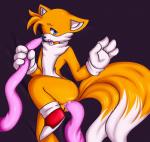 anal anal_penetration anthro anus biped bodily_fluids butt clothed clothing cum cum_inside femboy fur genital_fluids hair male open_mouth penetration sex simple_background solo tentacles tongue susuoro sega sonic_the_hedgehog_(series) miles_prower canid canine fox mammal digital_media_(artwork) hi_res