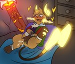 bedding blanket blue_eyes blush bodily_fluids cave countershade_torso countershading ejaculation electricity female feral fingering fingering_self fur genital_fluids glowing glowing_cheeks glowing_pawpads glowing_tail heart_symbol hearts_around_head lightning masturbation melee_weapon open_mouth open_smile orange_body orange_fur pawpads pillow pokemorph scabbard smile solo sword tail thick_thighs vaginal vaginal_fingering vaginal_fluids vaginal_masturbation vaginal_squirting vulva weapon wide_hips daybreakshifter nintendo pokemon alolan_form alolan_raichu generation_7_pokemon mammal pokemon_(species) regional_form_(pokemon) 2025 absurd_res digital_drawing_(artwork) digital_media_(artwork) hi_res shaded