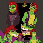 1:1 2022 accessory alligator alligatorid anthro baby clothing conditional_dnp crocodilian digital_media_(artwork) ebonychimera eyewear facial_piercing family female five_nights_at_freddy's five_nights_at_freddy's:_security_breach glasses good_parenting green_body group guitar hair hi_res male mohawk montgomery_gator musical_instrument piercing plucked_string_instrument red_eyes red_hair reptile scalie scottgames sibling_(lore) smile steel_wool_studios string_instrument suit teeth tongue tongue_piercing twins_(lore) wedding_clothing young