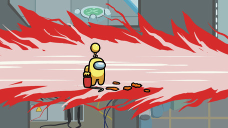 air_inflation ambiguous/ambiguous ambiguous_gender belly bicycle_pump big_belly duo hose hose_inflation inflation orange_body popping spacecraft spacesuit vehicle yellow_body kizitoba among_us innersloth 16:9 2021 animated widescreen
