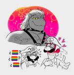 anthro blush brush brushing clothed clothing collar emoji fur hair humor leather_daddy lgbt_pride male pride_color_emoji pride_colors rainbow_pride_colors shy simple_background six-stripe_rainbow_pride_colors slightly_chubby slightly_chubby_anthro smile spikes crayon_cursed pencildamaged mario_bros nintendo bowser luigi mario human koopa mammal reptile scalie 2022 colored digital_drawing_(artwork) digital_media_(artwork) meme shaded sketch unavailable_at_source brother_(lore) brothers_(lore) sibling_(lore) twins_(lore)