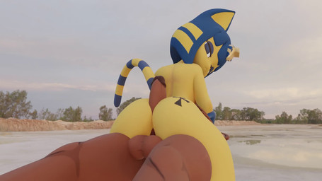 anthro balls blue_eyelids blue_eyes blue_hair brown_balls brown_body brown_fur brown_glans brown_penis butt butt_tattoo clothing detailed_background dominant dominant_female duo egyptian egyptian_clothing egyptian_headdress eyelashes female female_on_human femboy fur genitals glans hair hot_dogging looking_at_viewer looking_back lying machine male male/female nude on_back penis physics sex submissive submissive_male tail tattoo yellow_body yellow_fur dtpncanidatronic cryptiacurves_(modeler) hazeker_(modeler) zanicart_(modeler) animal_crossing five_nights_at_freddy's nintendo scottgames ankha_(animal_crossing) freddy_(fnaf) frenni_(cryptiacurves) animatronic bear domestic_cat felid feline felis human mammal robot 16:9 3d_(artwork) 3d_animation animated blender_(artwork) blender_eevee_(artwork) crossover digital_media_(artwork) hi_res no_sound short_playtime video widescreen