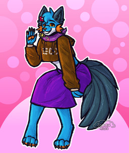4_toes accessory ambiguous_gender anthro badge barefoot bottomwear brown_pupils bubble claws clothing crop_top crop_top_hoodie feet fin flower flower_in_hair food fruit gesture hair hair_accessory handpaw head_tuft leaning leaning_forward midriff orange_gills orange_nose orange_pawpads orange_sclera pattern_clothing pattern_scarf pawpads paws persim_berry persim_scarf plant pokemon_berry pupils purple_bottomwear purple_clothing purple_skirt scarf shirt simple_background sitting sitting_on_bubble skirt smile solo striped_clothing striped_scarf stripes tail tail_fin toe_claws toes topwear tuft waving waving_at_viewer waving_hand white_body stormiehills nintendo pokemon pokemon_mystery_dungeon spike_chunsoft splatoon xevy canid canine canis generation_3_pokemon hybrid mammal pokemon_(species) swampert wolf absurd_res hi_res