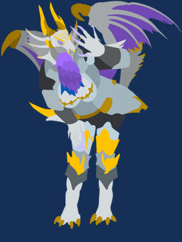 anthro armor claws clothing female happy one_eye_closed pose standing tail wave wings wink thecopiedcat capcom monster_hunter mallory_(thecopiedcat) elder_dragon malzeno 3:4 absurd_res alpha_channel hi_res