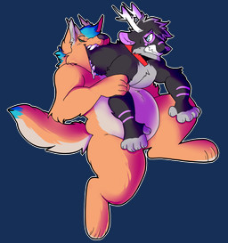 anthro antlers bodily_fluids body_in_mouth collar countershading duo ears_back feet_first forced helpless horn male male/male male_pred male_prey oral_vore partially_inside pivoted_ears saliva scared simple_background soft_vore struggling swallowing toony transparent_background vore donitkitt hybrid 2015 alpha_channel hi_res