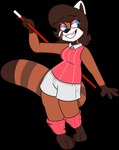 2018 3_toes 4_fingers absurd_res ailurid alpha_channel anthro barefoot biped black_eyebrows black_nose blue_eyes bottomwear breasts brown_body brown_fur brown_hair brown_inner_ear brown_markings brown_stripes brown_tail cheek_tuft chokovit_(artist) clothed clothed_anthro clothed_female clothing colored cue_stick digital_drawing_(artwork) digital_media_(artwork) eyebrow_through_hair eyebrows eyelashes eyeshadow facial_markings facial_tuft feet female female_anthro fingers front_view full-length_portrait fur fur_tuft gloves_(marking) hair head_markings hi_res holding_cue_stick janette_cho leg_markings leg_warmers legwear makeup mammal markings no_pupils pattern_clothing pattern_leg_warmers pattern_legwear pattern_shirt pattern_topwear pigeon_toed pink_eyeshadow portrait red_clothing red_leg_warmers red_legwear red_panda red_shirt red_topwear ring_(marking) ringed_tail shirt shorts simple_background sleeveless_shirt smile socks_(marking) solo standing striped_clothing striped_leg_warmers striped_legwear striped_markings striped_shirt striped_tail striped_topwear stripes tail tail_markings tear_(marking) teeth toes topwear translucent translucent_hair transparent_background tuft white_bottomwear white_clothing white_ears white_shorts white_tuft