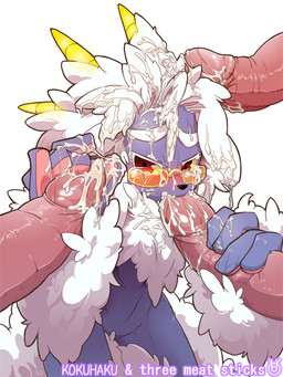 anthro blush bukkake caprine cum cum_in_hair cum_in_mouth cum_inside cum_on_face cumshot eyewear female foursome fur glasses group group_sex hair hook_dry_period horn male mammal messy oral orgasm penis red_eyes sex sheep straight
Rating: Explicit
Score: 6
User: Munkelzahn
Date: April 16, 2014
