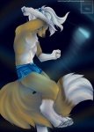 anthro dancing feet femboy glowstick glowsticking glowstringing hindpaw male paws rave raver solo tail text ta-ek siobhan_(ta-ek) canid canine fox hybrid mammal hi_res url