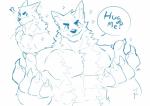 abs anthro biceps fur male muscular muscular_male sollyz canid canine canis mammal wolf 2018 absurd_res hi_res sketch