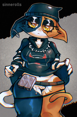 anthro big_breasts black_background black_clothing black_eyeshadow black_hat black_headwear black_nails black_panties black_topwear black_underwear blue_body blue_fur blush blush_lines bodily_fluids breasts brown_body brown_fur clothed clothing colored_nails ear_piercing ears_down eyelashes eyeshadow female front_view fur genital_fluids genitals grey_background hat headgear headwear jewelry makeup nails navel necklace panties panties_down partially_clothed piercing pivoted_ears raised_clothing raised_topwear simple_background solo thick_thighs topwear underwear underwear_down vaginal_fluids vulva white_body white_fur wide_hips yellow_eyes sinnerolls epic_games fortnite meow_skulls domestic_cat felid feline felis mammal hi_res