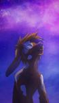 anthro brown_body brown_fur brown_hair fur hair male night outside pink_nose sky solo star starry_sky poisoned_(artist) lagomorph leporid mammal rabbit digital_media_(artwork) hi_res