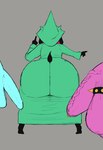 accessory anthro balls big_balls big_butt big_penis black_body butt clothing cock_ring genital_piercing genitals hat headgear headwear huge_balls huge_butt huge_penis hyper hyper_balls hyper_genitalia hyper_penis intersex intersex/male jewelry male mostly_offscreen_character penis penis_accessory penis_jewelry penis_piercing piercing prince_albert_piercing robe solo spiked_cock_ring spikes tail wizard_hat anothercat deltarune undertale_(series) kris_(deltarune) ralsei susie_(deltarune) bovid caprine darkner goat mammal hi_res