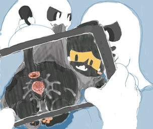 ambiguous_gender anthro anus bodily_fluids electronics female female/ambiguous forced gaping gaping_anus genitals group phone rape semi-anthro sex solo_focus tears vulva diru google google_doodle magic_cat_academy momo_(google) felid ghost mammal spirit