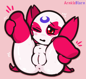 anus belly big_butt blush bodily_fluids breasts butt chibi exercise female genitals glistening glistening_body glistening_butt leg_grab lying mascot motion_lines navel nipples not_furry nude nude_female olympic_mascot on_back one_eye_closed pink_anus pink_body plump_labia raised_leg shortstack shortstack_female simple_background small_breasts smooth_skin solo spread_legs spreading squish stretching sweat thick_thighs thigh_grab vulva white_body worried young arnkleblarn 2020_tokyo_olympics olympics someity humanoid