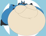 ambiguous_gender anthro belly big_belly big_breasts big_butt black_body blue_background blue_body blue_tail breasts butt chubby_cheeks featureless_breasts huge_belly huge_breasts huge_butt hyper hyper_belly morbidly_obese morbidly_obese_ambiguous morbidly_obese_anthro multicolored_body navel nude_ambiguous nude_anthro obese obese_ambiguous obese_anthro overweight overweight_ambiguous overweight_anthro red_eyes simple_background smash_logo solo tail tan_body milk-knight nintendo pokemon super_smash_bros. generation_4_pokemon lucario pokemon_(species) 2025 digital_drawing_(artwork) digital_media_(artwork) hi_res