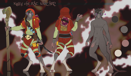 anthro clothing fur grey_body grey_fur grimoire hair male messy_hair potion purple_eyes solo staff freakster dungeons_and_dragons hasbro wizards_of_the_coast krieg_the_rat_wizard mammal murid murine rat rodent absurd_res hi_res model_sheet