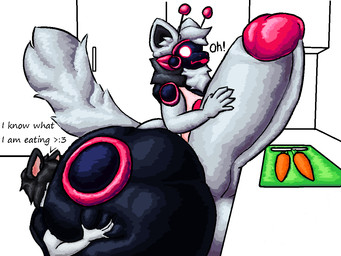 antennae_(anatomy) anthro balls big_balls big_butt big_penis butt butt_grab butt_squish carrot cooking duo face_in_ass food fur genitals glans hand_on_butt huge_balls huge_butt huge_penis hyper hyper_butt hyper_genitalia hyper_penis machine male male/male penis plant simple_background smile squish vegetable white_body white_fur white_fur_tuft anatoly_genghis_khan g-khan canid canine canis domestic_dog husky mammal nordic_sled_dog protogen spitz 2026 4:3 colored digital_media_(artwork) paint.net_(artwork) shaded