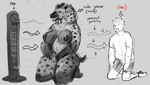 anthro bladeless_fan bodily_fluids breasts clothed clothing duo electric_fan female fur larger_female male nipples nude open_mouth scentplay size_difference spots sweat text upward_angle doctordj girlsmell_particles human hyena mammal digital_media_(artwork) meme