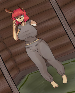 amputee anthro big_breasts breasts disability eye_patch eyewear female mirror reflection solo babinani cyberconnect2 fuga:_melodies_of_steel little_tail_bronx flam_kish canid canine caninu canis dobermann domestic_dog mammal pinscher 2021 4:5 absurd_res hi_res