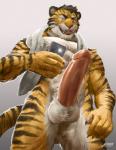 anthro balls countershading dick_pic electronics erection genitals gym inside licking locker male muscular muscular_anthro muscular_male nude penis phone selfie solo tongue tongue_out towel amon-sydonai amon karnal_(karnaltiger) felid mammal pantherine tiger hi_res