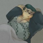 anthro belly clothing eyewear glasses kemono male overweight overweight_anthro overweight_male robe smoking solo baku_hosamo lifewonders tokyo_afterschool_summoners leib_(tas) bear mammal polar_bear ursine 1:1 2020