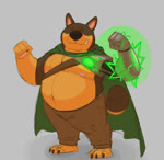 anthro belly black_nose bottomwear clothing cybernetics humor machine male moobs nipples overweight overweight_anthro overweight_male pants prosthetic simple_background solo lizard_soup canid canine canis cyborg domestic_dog mammal 2019 2d_animation animated hi_res no_sound short_playtime webm