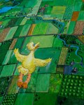 anthro barn beak bird's-eye_view bridge building day dream farm farmhouse feathers flying forest happy high-angle_view house male motion_lines open_beak open_mouth orange_legs outside plant river road solo spread_wings tail tree truck_(vehicle) vehicle wings yellow_beak yellow_body yellow_feathers yellow_tail caroll_spinney muppets pbs sesame_street big_bird_(sesame_street) avian bird muppet 1999 acrylic_painting_(artwork) hi_res traditional_media_(artwork)