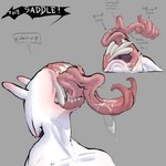 ambiguous_gender antennae_(anatomy) anthro bodily_fluids eyeless forked_tongue long_tongue open_mouth saliva scary sharp_teeth solo teeth tongue tongue_out white_body white_skin thecore34 ishmael_(core34) mammal monster 1:1 absurd_res hi_res