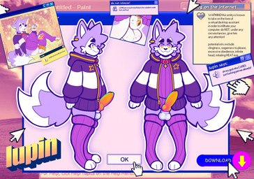 animal_genitalia anthro canine_genitalia chastity_cage chastity_device clothing collar ear_piercing footwear genitals in_sheath_chastity_cage jacket knot knotted_penis legwear male penis piercing sheath sheath_chastity_cage socks solo sweater text thigh_highs topwear kenunsoy lupinwoof lupin_(lupinwoof) canid canine canis domestic_dog mammal wolf english_text hi_res model_sheet