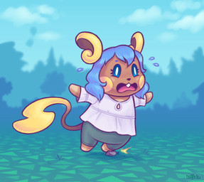 anthro barefoot blue_hair bottomwear buckteeth clothing cloud feet female grass hair open_mouth outside pants plant shirt solo surprised tail teeth topwear tree tripping white_clothing white_shirt white_topwear keffotin nintendo pokemon sacha_(nwazet) alolan_form alolan_raichu generation_7_pokemon pokemon_(species) regional_form_(pokemon) 2020 digital_media_(artwork) hi_res trans_(lore) trans_woman_(lore)