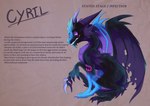 all_fours bite bite_mark black_body black_scales blood blue_body blue_eyes bodily_fluids claws corruption description feral horn male purple_eyes scales scar solo text wings plaguedogs123 activision mythology spyro_the_dragon cyril_(spyro) dragon monster mythological_creature mythological_scalie scalie 2025 digital_media_(artwork) english_text hi_res