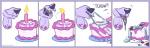 anthro birthday blue_border bodily_fluids border breath cake crotch_head dessert drooling food male nude saliva sneeze snot solo tongue tongue_out toomuchdynamite dynamite_(character) canid canine canis mammal wolf hi_res