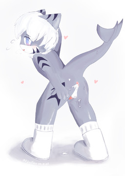 bodily_fluids cum cum_drip cum_in_ass cum_inside cum_on_penis dripping flaccid genital_fluids genitals half-erect kemono male penis solo young f2cc changed_(video_game) aquatic fish humanoid requiem_shark shark tiger_shark absurd_res hi_res